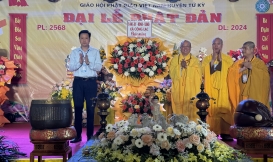 Ảnh Ban trị sự Giáo hội Phật giáo huyện tổ chức lễ Phật đản – Phật lịch 2568, dương lịch 2024.